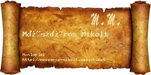 Mészáros Mikolt névjegykártya